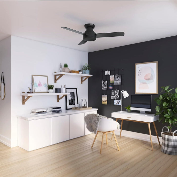 44 in. Black Ceiling Fan NO Light, Matte Black Ceiling Fan, Hugger Ceiling Fans-3-ErisView