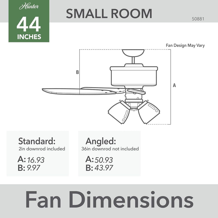 44 in. Bronze Ceiling Fan Ceiling Fan with LED Light Kit and Pull Chain, Hugger Ceiling Fan with Light-3-ErisView