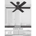 44 in. Ceiling Fan, Ceiling Hugger Ceiling Fans, Unique Ceiling Fans without Lights-15-ErisView