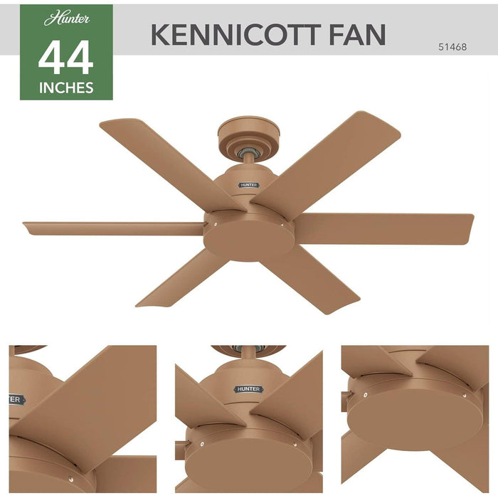 44 in. Ceiling Fan, Ceiling Hugger Ceiling Fans, Unique Ceiling Fans without Lights-3-ErisView