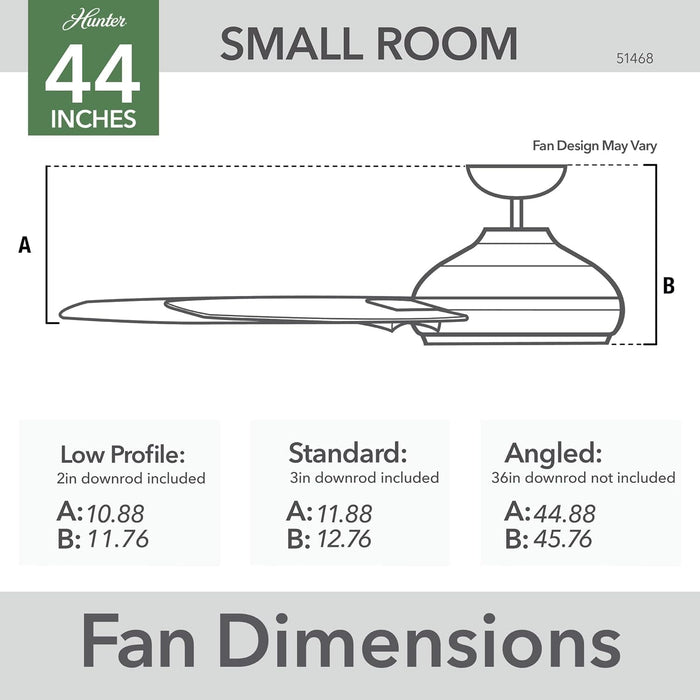 44 in. Ceiling Fan, Ceiling Hugger Ceiling Fans, Unique Ceiling Fans without Lights-9-ErisView