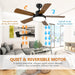 44 in. Ceiling Fan, Outdoor Ceiling Fans with Light and Remote for Patio, Wood Blade Reversible Ceiling Fan Summer Winter-4-ErisView