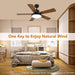 44 in. Ceiling Fan, Outdoor Ceiling Fans with Light and Remote for Patio, Wood Blade Reversible Ceiling Fan Summer Winter-7-ErisView