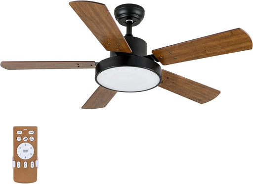 44 in. Ceiling Fan, Outdoor Ceiling Fans with Light and Remote for Patio, Wood Blade Reversible Ceiling Fan Summer Winter-1-ErisView
