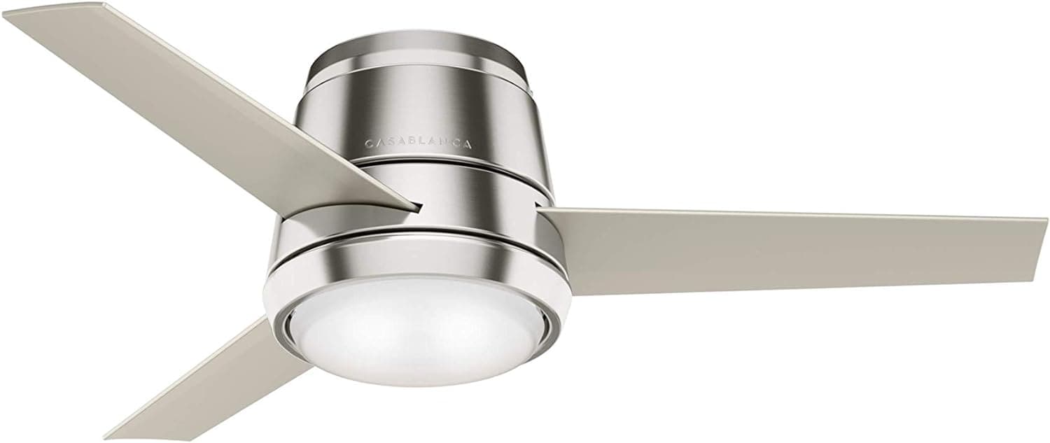 44 in. Gold Brushed Nickel Ceiling Fan, Ceiling Hugger Ceiling Fans-1-ErisView