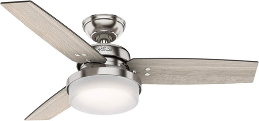 44 in. Indoor Ceiling Fan with LED Light and Remote Control, Brushed Nickel Ceiling Fan, Ceiling Hugger Ceiling Fan with Light-1-ErisView