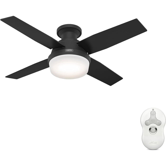 44 in. Indoor Low Profile Ceiling Fan with LED Light and Remote Control, Brushed Nickel Ceiling Fan, Hugger Ceiling Fans-6-ErisView