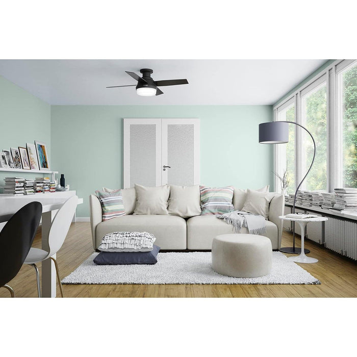 44 in. Indoor Low Profile Ceiling Fan with LED Light and Remote Control, Brushed Nickel Ceiling Fan, Hugger Ceiling Fans-8-ErisView