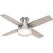 44 in. Indoor Low Profile Ceiling Fan with LED Light and Remote Control, Brushed Nickel Ceiling Fan, Hugger Ceiling Fans-1-ErisView