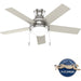 44 in. Low Pro Ceiling Fan, Brushed Nickel Ceiling Fan, Hugger Ceiling Fans-2-ErisView