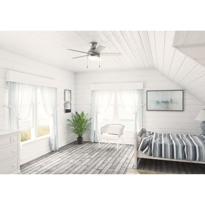 44 in. Low Pro Ceiling Fan, Brushed Nickel Ceiling Fan, Hugger Ceiling Fans-4-ErisView