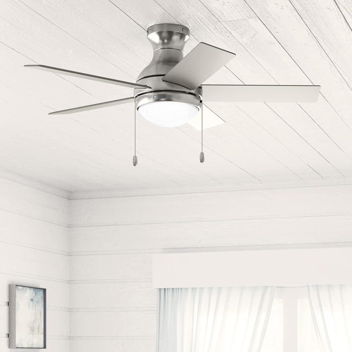 44 in. Low Pro Ceiling Fan, Brushed Nickel Ceiling Fan, Hugger Ceiling Fans-5-ErisView