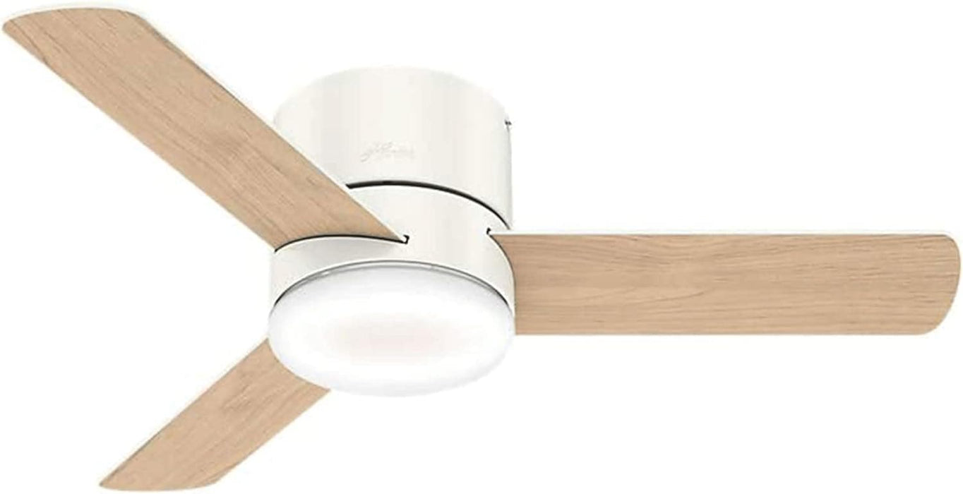 44 in. Low Profile White Ceiling Fan with Remote, LED Mini Quiet Ceiling Fan, Energy Saving Ceiling Fans, Hugger Ceiling Fans-2-ErisView