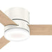 44 in. Low Profile White Ceiling Fan with Remote, LED Mini Quiet Ceiling Fan, Energy Saving Ceiling Fans, Hugger Ceiling Fans-2-ErisView