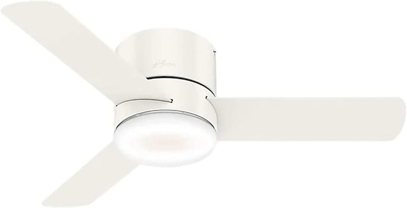 44 in. Low Profile White Ceiling Fan with Remote, LED Mini Quiet Ceiling Fan, Energy Saving Ceiling Fans, Hugger Ceiling Fans-1-ErisView