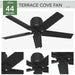44 in. Matte Black Ceiling Fan, Ceiling Hugger Ceiling Fans, Short Blade Ceiling Fan-3-ErisView