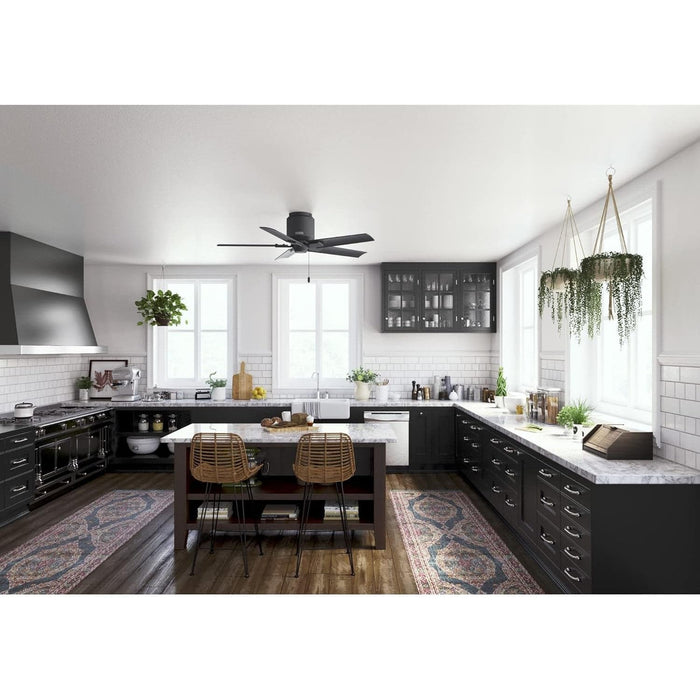 44 in. Matte Black Ceiling Fan, Ceiling Hugger Ceiling Fans, Short Blade Ceiling Fan-6-ErisView