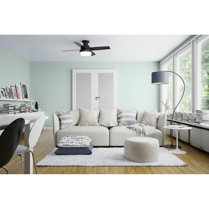 44 in. Matte Black Ceiling Fan, Metal Ceiling Fans, Black Fan with Light-3-ErisView