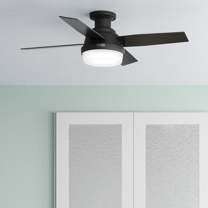 44 in. Matte Black Ceiling Fan, Metal Ceiling Fans, Black Fan with Light-4-ErisView