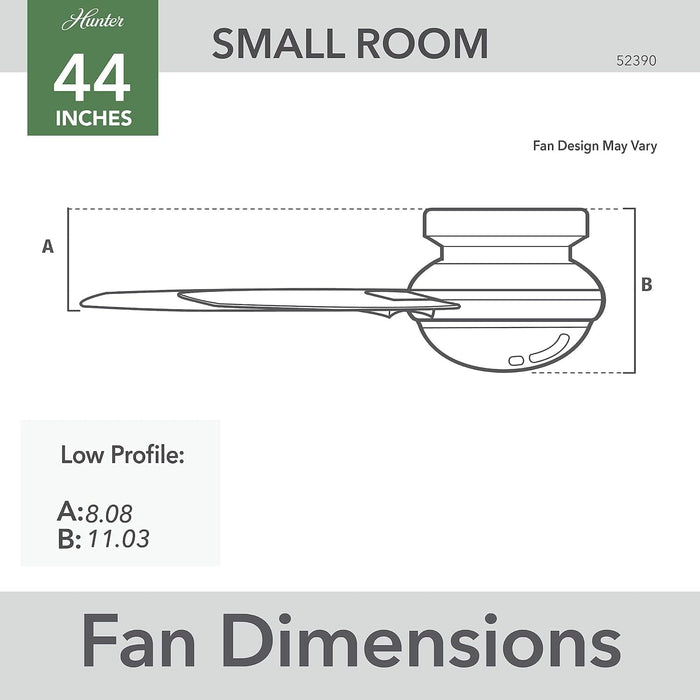 44 in. Matte Black Ceiling Fan, Metal Ceiling Fans, Black Fan with Light-6-ErisView