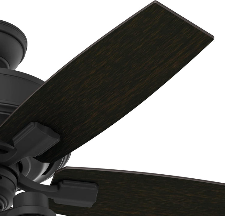 44 in. Matte Black Ceiling Fan with LED Light Kit and Handheld Remote, Hugger Ceiling Fan with Light-10-ErisView