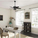 44 in. Matte Black Ceiling Fan with LED Light Kit and Handheld Remote, Hugger Ceiling Fan with Light-3-ErisView