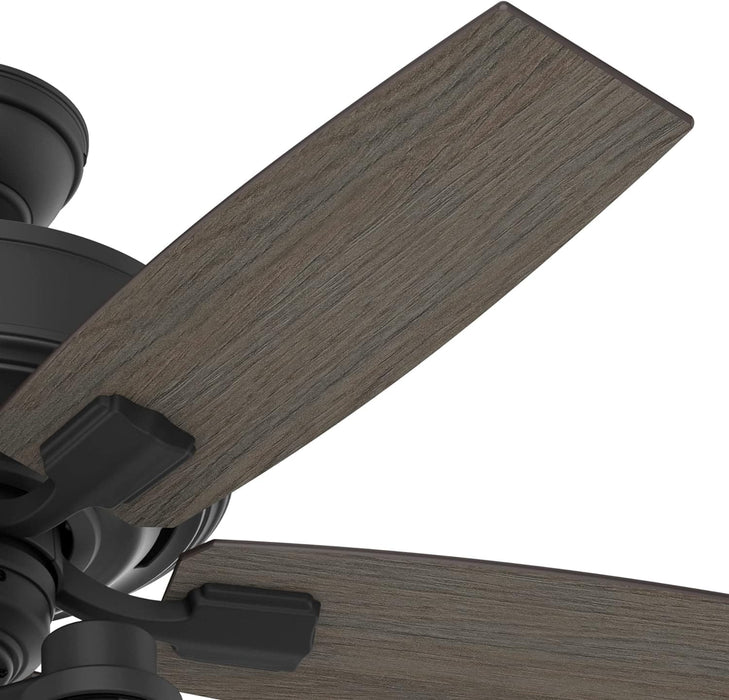 44 in. Matte Black Ceiling Fan with LED Light Kit and Handheld Remote, Hugger Ceiling Fan with Light-9-ErisView