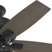 44 in. Matte Black Ceiling Fan with LED Light Kit and Handheld Remote, Hugger Ceiling Fan with Light-9-ErisView