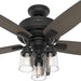 44 in. Matte Black Ceiling Fan with LED Light Kit and Handheld Remote, Hugger Ceiling Fan with Light-1-ErisView