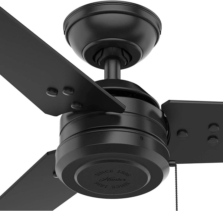 44 in. Matte Black Outdoor Fan, Outdoor Ceiling Fans with Pull Chain, Exterior Ceiling Fans-2-ErisView