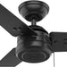 44 in. Matte Black Outdoor Fan, Outdoor Ceiling Fans with Pull Chain, Exterior Ceiling Fans-2-ErisView