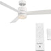 44 in. Matte White Ceiling Fan with LED Light and Remote, Indoor and Outdoor Smart Fans, 3 Blade Ceiling Fan, Works with Alexa and Ios Or android APP-11-ErisView