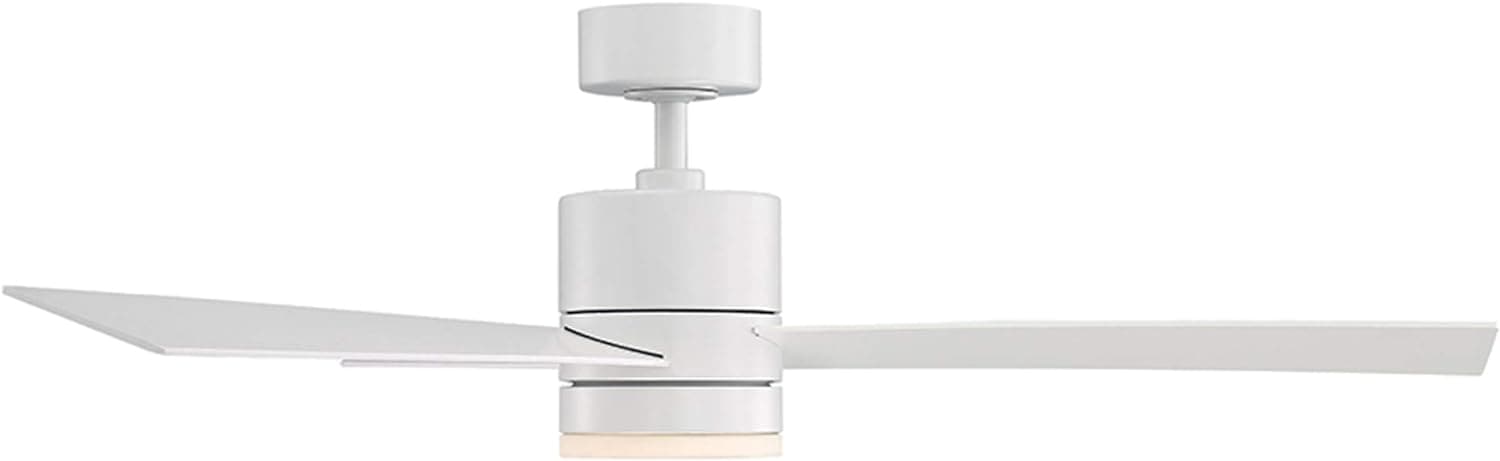 44 in. Matte White Ceiling Fan with LED Light and Remote, Indoor and Outdoor Smart Fans, 3 Blade Ceiling Fan, Works with Alexa and Ios Or android APP-12-ErisView