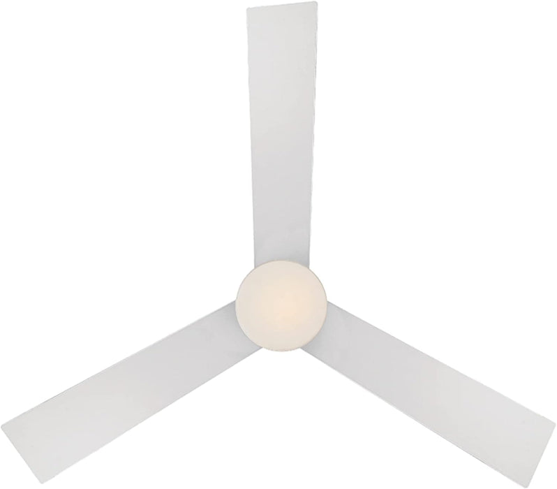 44 in. Matte White Ceiling Fan with LED Light and Remote, Indoor and Outdoor Smart Fans, 3 Blade Ceiling Fan, Works with Alexa and Ios Or android APP-13-ErisView