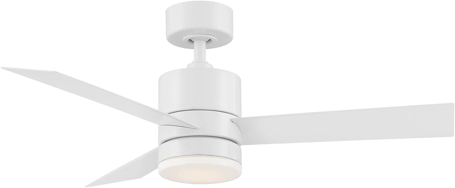44 in. Matte White Ceiling Fan with LED Light and Remote, Indoor and Outdoor Smart Fans, 3 Blade Ceiling Fan, Works with Alexa and Ios Or android APP-3-ErisView