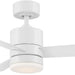 44 in. Matte White Ceiling Fan with LED Light and Remote, Indoor and Outdoor Smart Fans, 3 Blade Ceiling Fan, Works with Alexa and Ios Or android APP-3-ErisView