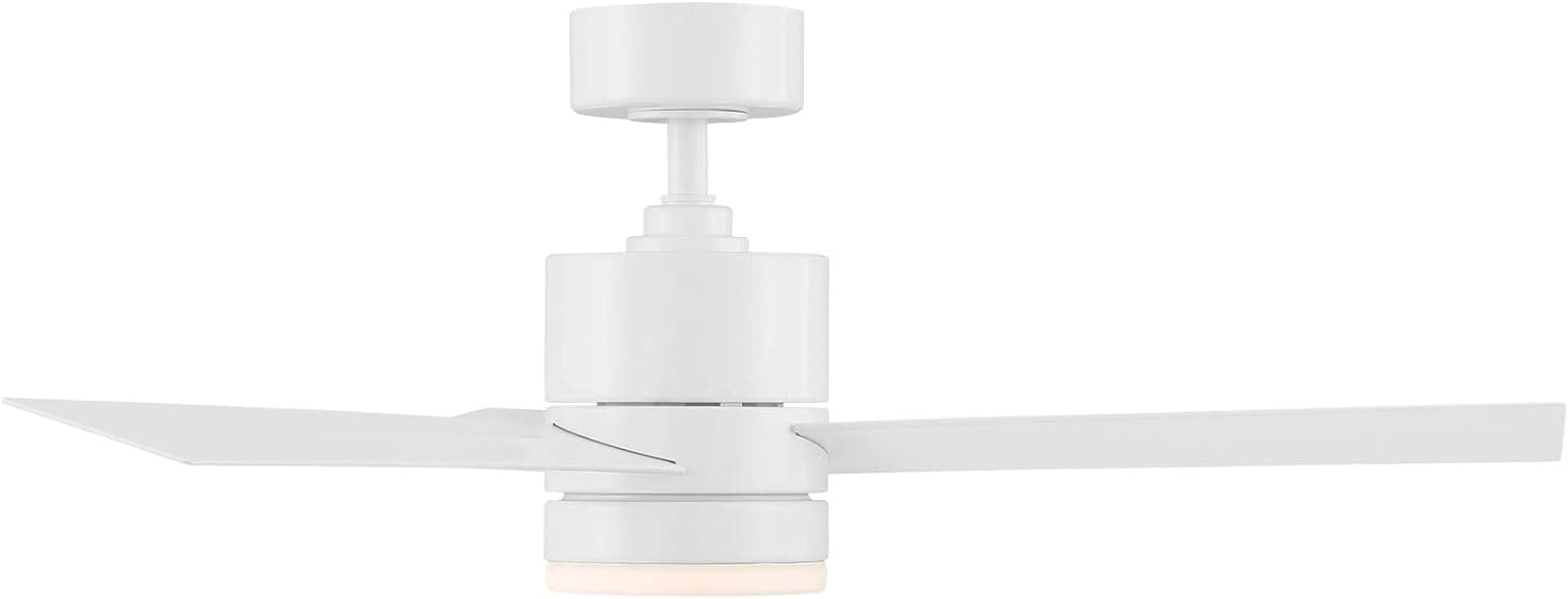44 in. Matte White Ceiling Fan with LED Light and Remote, Indoor and Outdoor Smart Fans, 3 Blade Ceiling Fan, Works with Alexa and Ios Or android APP-4-ErisView
