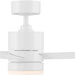 44 in. Matte White Ceiling Fan with LED Light and Remote, Indoor and Outdoor Smart Fans, 3 Blade Ceiling Fan, Works with Alexa and Ios Or android APP-4-ErisView