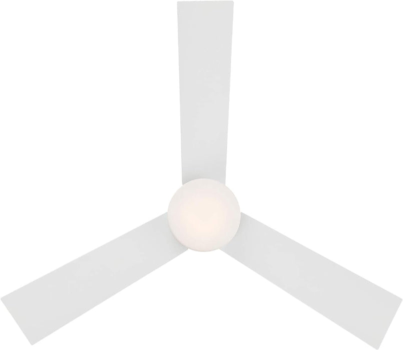 44 in. Matte White Ceiling Fan with LED Light and Remote, Indoor and Outdoor Smart Fans, 3 Blade Ceiling Fan, Works with Alexa and Ios Or android APP-7-ErisView