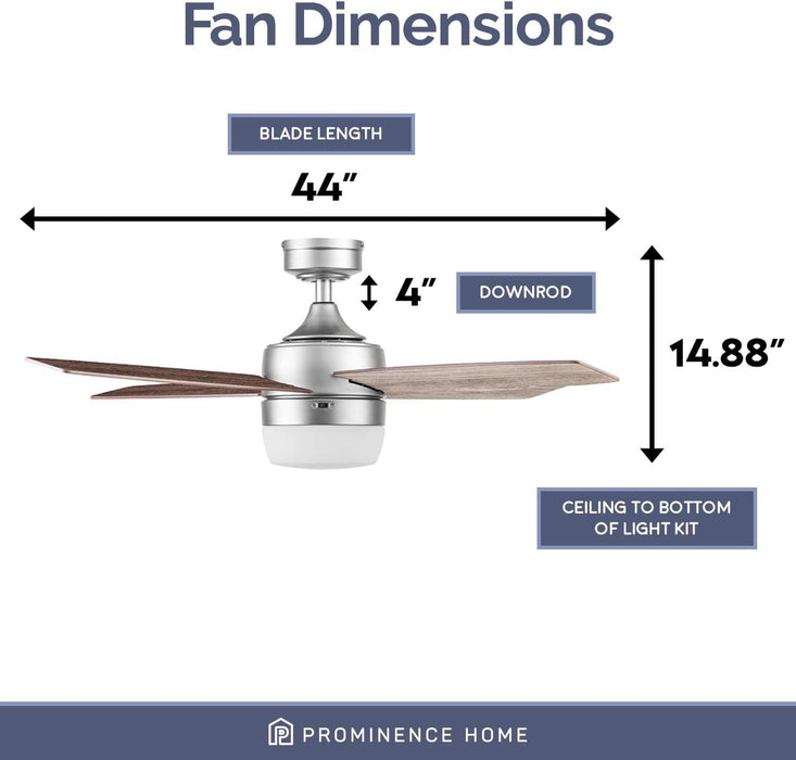 44 in. Modern Indoor Ceiling Fan and Light Remote Control, Reversible Fan in Winter Summer-6-ErisView