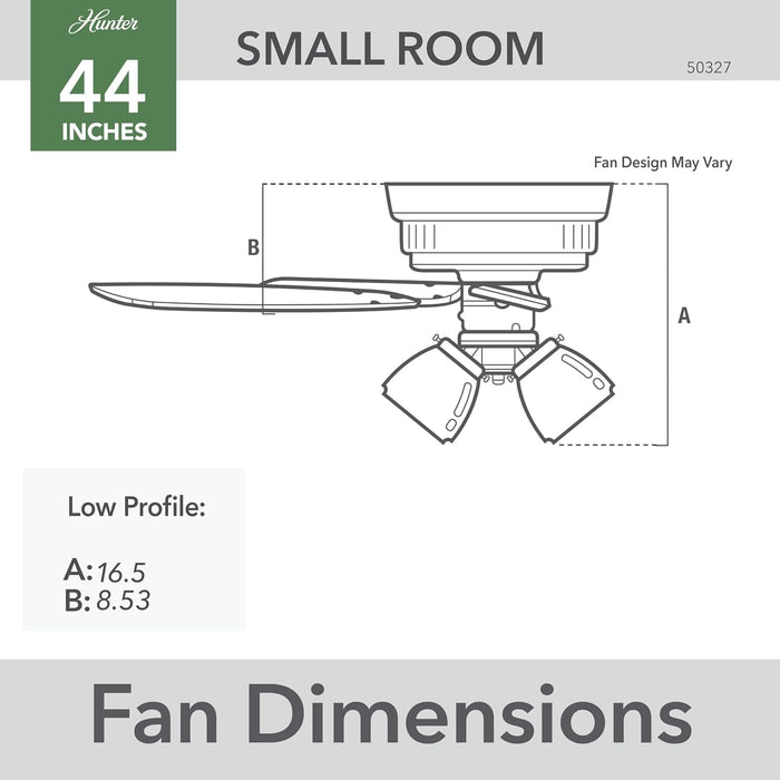 44 in. Noble Bronze Ceiling Fan, Low Profile Indoor Ceiling Fan with LED Light and Pull Chain, Hugger Ceiling Fans-5-ErisView