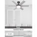 44 in. Pink Ceiling Fan, Ceiling Hugger Ceiling Fans, Cooling Ceiling Fan-14-ErisView