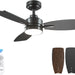 44 in. Small Outdoor Ceiling Fan with Light and Remote, Reversible Dimmable Noiseless Ceiling Fan, Black Indoor Outdoor Ceiling Fans-10-ErisView