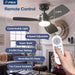 44 in. Small Outdoor Ceiling Fan with Light and Remote, Reversible Dimmable Noiseless Ceiling Fan, Black Indoor Outdoor Ceiling Fans-11-ErisView