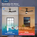 44 in. Small Outdoor Ceiling Fan with Light and Remote, Reversible Dimmable Noiseless Ceiling Fan, Black Indoor Outdoor Ceiling Fans-5-ErisView
