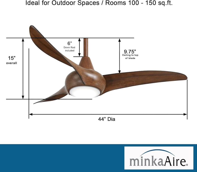 44 in. Unique Ceiling Fans with Lights and Remote Control, Brown Ceiling Fan-3-ErisView
