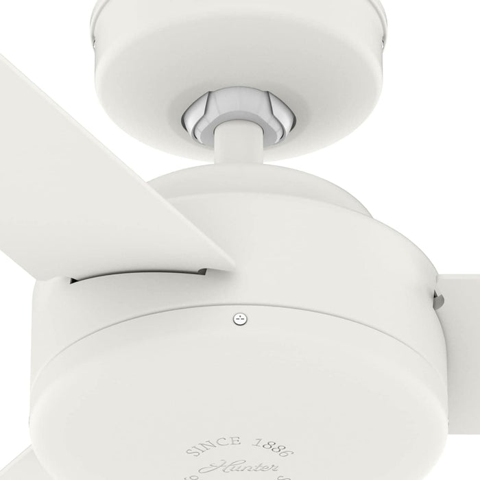 44 in. White Ceiling Fan NO Light, Matte White Ceiling Fan with Wall Control, Hugger Ceiling Fans-10-ErisView