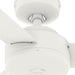 44 in. White Ceiling Fan NO Light, Matte White Ceiling Fan with Wall Control, Hugger Ceiling Fans-10-ErisView