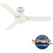 44 in. White Ceiling Fan NO Light, Matte White Ceiling Fan with Wall Control, Hugger Ceiling Fans-2-ErisView