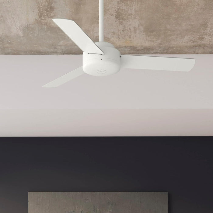 44 in. White Ceiling Fan NO Light, Matte White Ceiling Fan with Wall Control, Hugger Ceiling Fans-4-ErisView